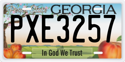 GA license plate PXE3257
