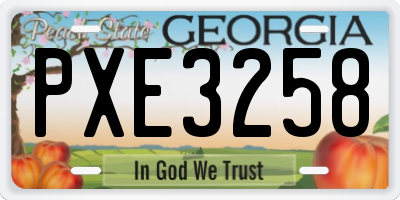 GA license plate PXE3258