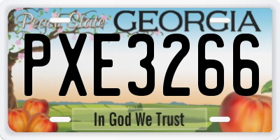 GA license plate PXE3266