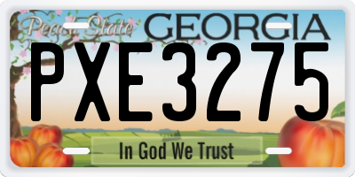 GA license plate PXE3275