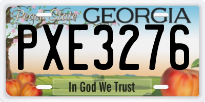 GA license plate PXE3276