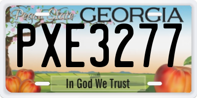 GA license plate PXE3277