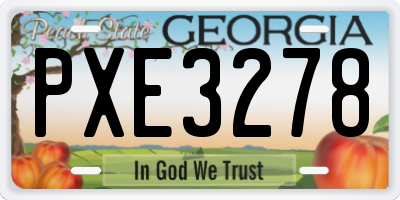 GA license plate PXE3278