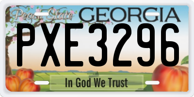 GA license plate PXE3296