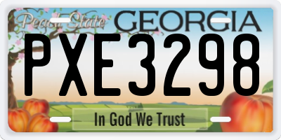 GA license plate PXE3298