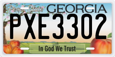 GA license plate PXE3302