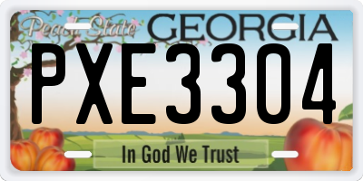 GA license plate PXE3304