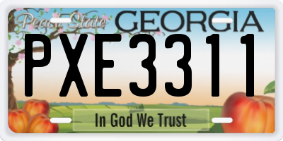 GA license plate PXE3311