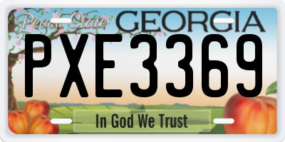 GA license plate PXE3369