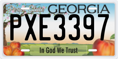 GA license plate PXE3397