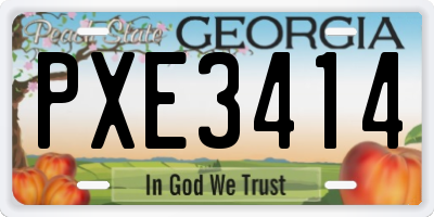 GA license plate PXE3414