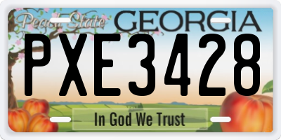 GA license plate PXE3428