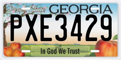 GA license plate PXE3429