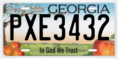 GA license plate PXE3432