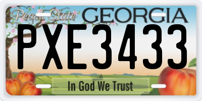 GA license plate PXE3433