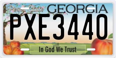 GA license plate PXE3440