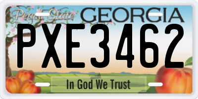 GA license plate PXE3462