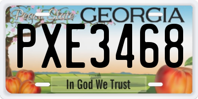 GA license plate PXE3468