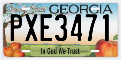 GA license plate PXE3471