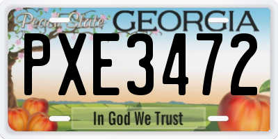 GA license plate PXE3472
