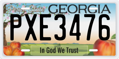 GA license plate PXE3476