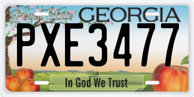 GA license plate PXE3477