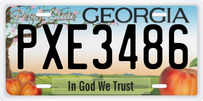 GA license plate PXE3486