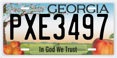 GA license plate PXE3497
