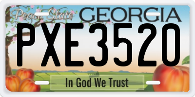 GA license plate PXE3520