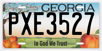 GA license plate PXE3527
