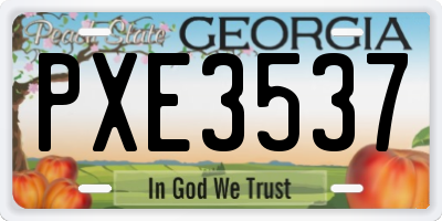 GA license plate PXE3537