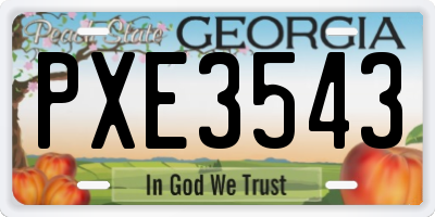 GA license plate PXE3543