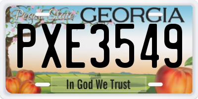 GA license plate PXE3549