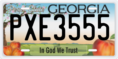 GA license plate PXE3555