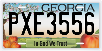 GA license plate PXE3556