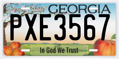 GA license plate PXE3567