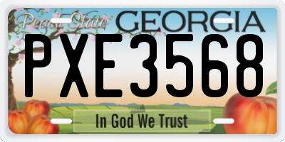 GA license plate PXE3568