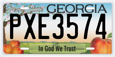 GA license plate PXE3574