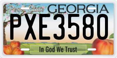 GA license plate PXE3580