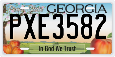 GA license plate PXE3582