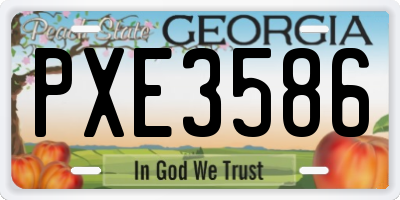 GA license plate PXE3586