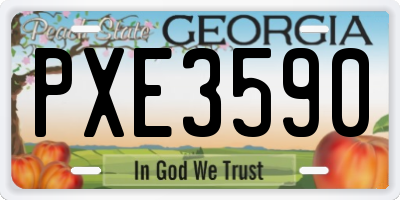 GA license plate PXE3590