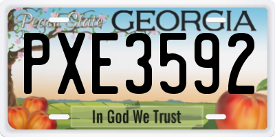 GA license plate PXE3592