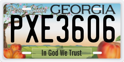 GA license plate PXE3606