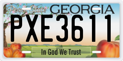 GA license plate PXE3611