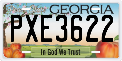 GA license plate PXE3622