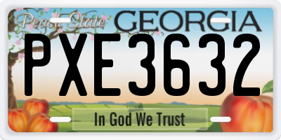 GA license plate PXE3632