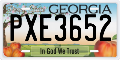 GA license plate PXE3652