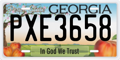 GA license plate PXE3658