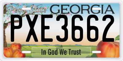 GA license plate PXE3662